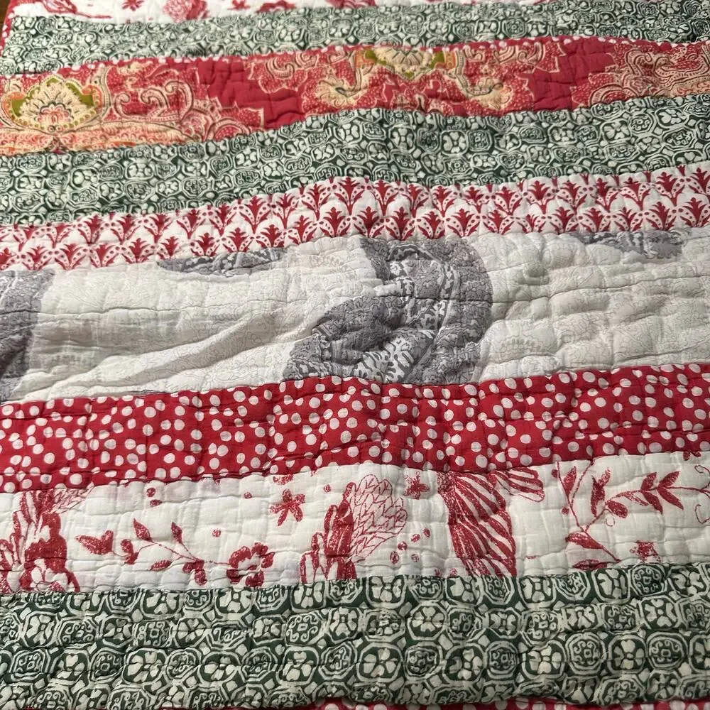 Pottery Barn Mix & Match Patchwork Red Polka Dot Shams Set of 2 Standard Cotton